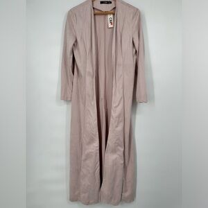 NWT CBR Vegan Suede Blush Colored Duster